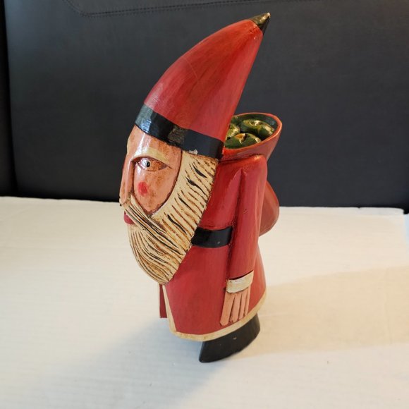 Vintage Old Carved Wood Painted Folk Art Tales Elf Santa Claus Denmark Germany - Picture 14 of 16